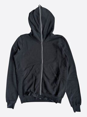 Rick Owens Black Gimp Zip Up Hoodie